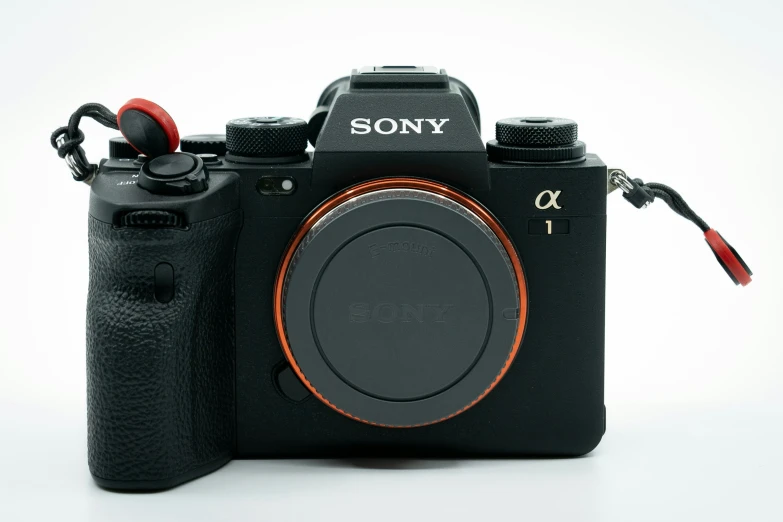 the sony camera is displayed with its flash