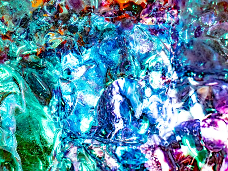 a very colorful pograph of paint on glass