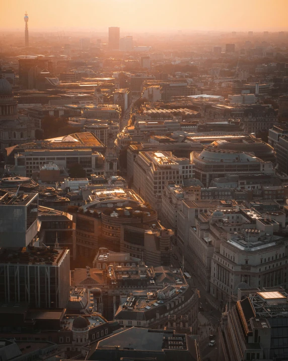 an image of a city skyline with cars passing through it