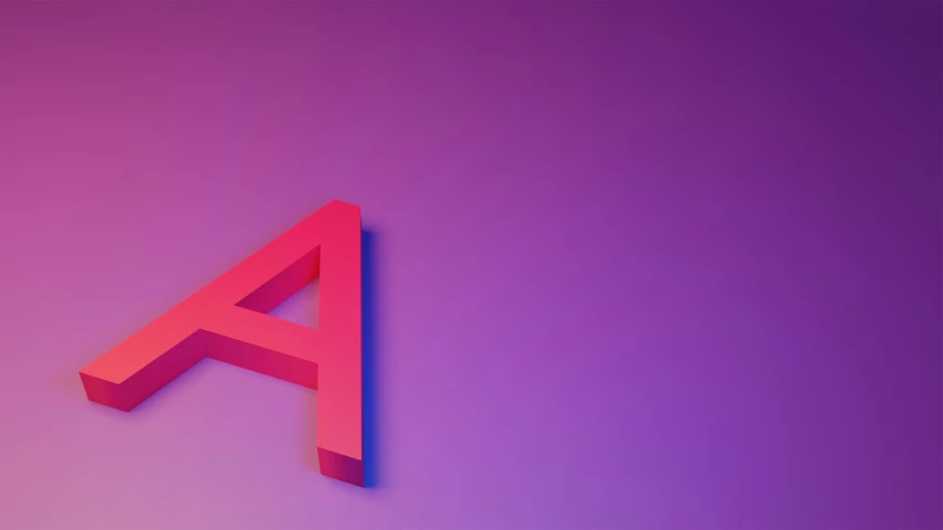 the letter a with a bright red colored background