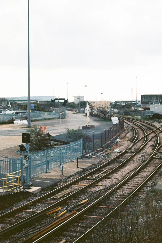 multiple train tracks running parallel to each other