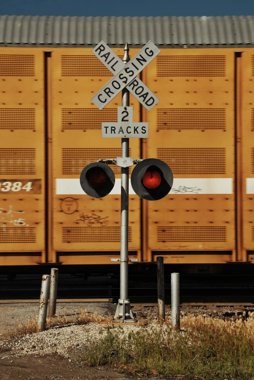 a train is traveling by on its track