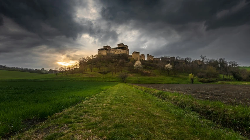 an incredible view of a castle on top of a hill