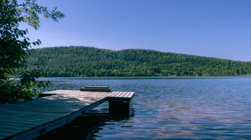 the dock is on a clear and clear day