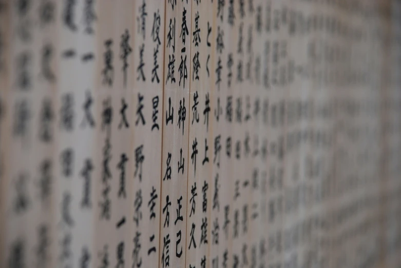 a book with calligraphy on a table top