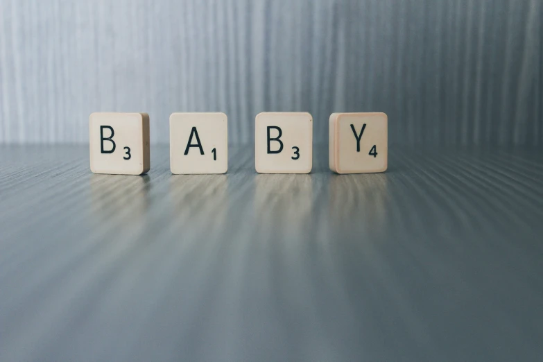letters spelled out in blocks that spell out the word babbay