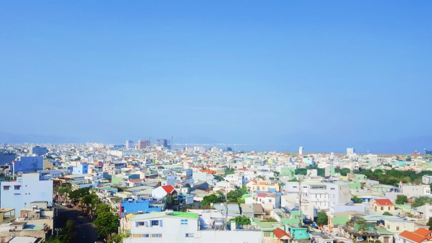 a large city view looking toward the ocean