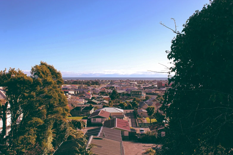 an aerial s of a large city and lots of trees