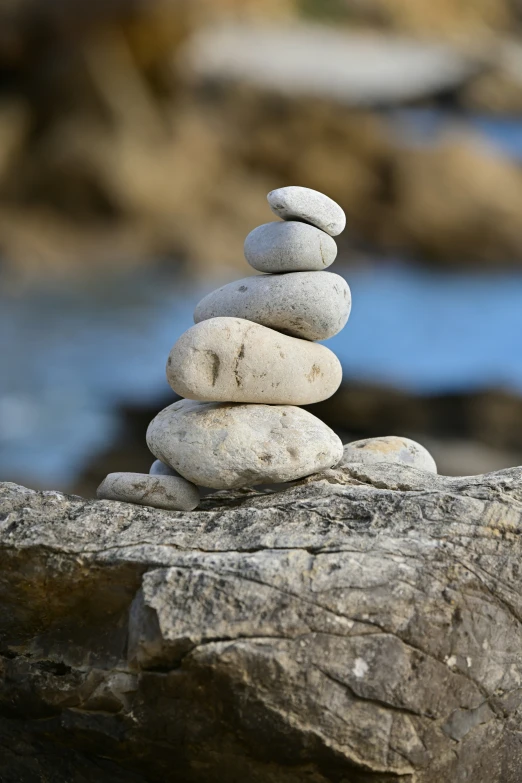 a stack of rocks that are on top of a rock