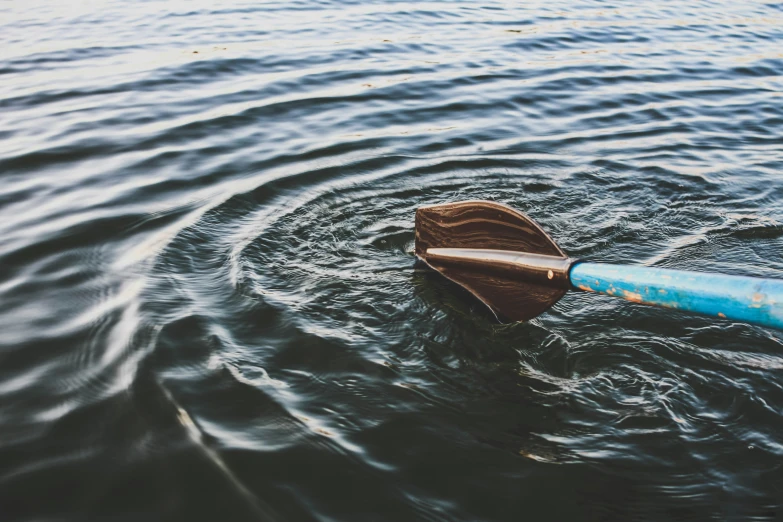 a paddle boat in the middle of a body of water