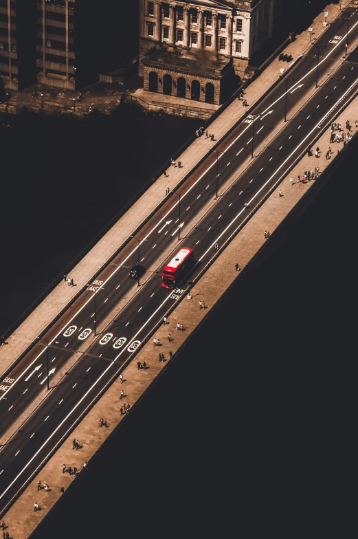 aerial s of an overpass with cars and buses