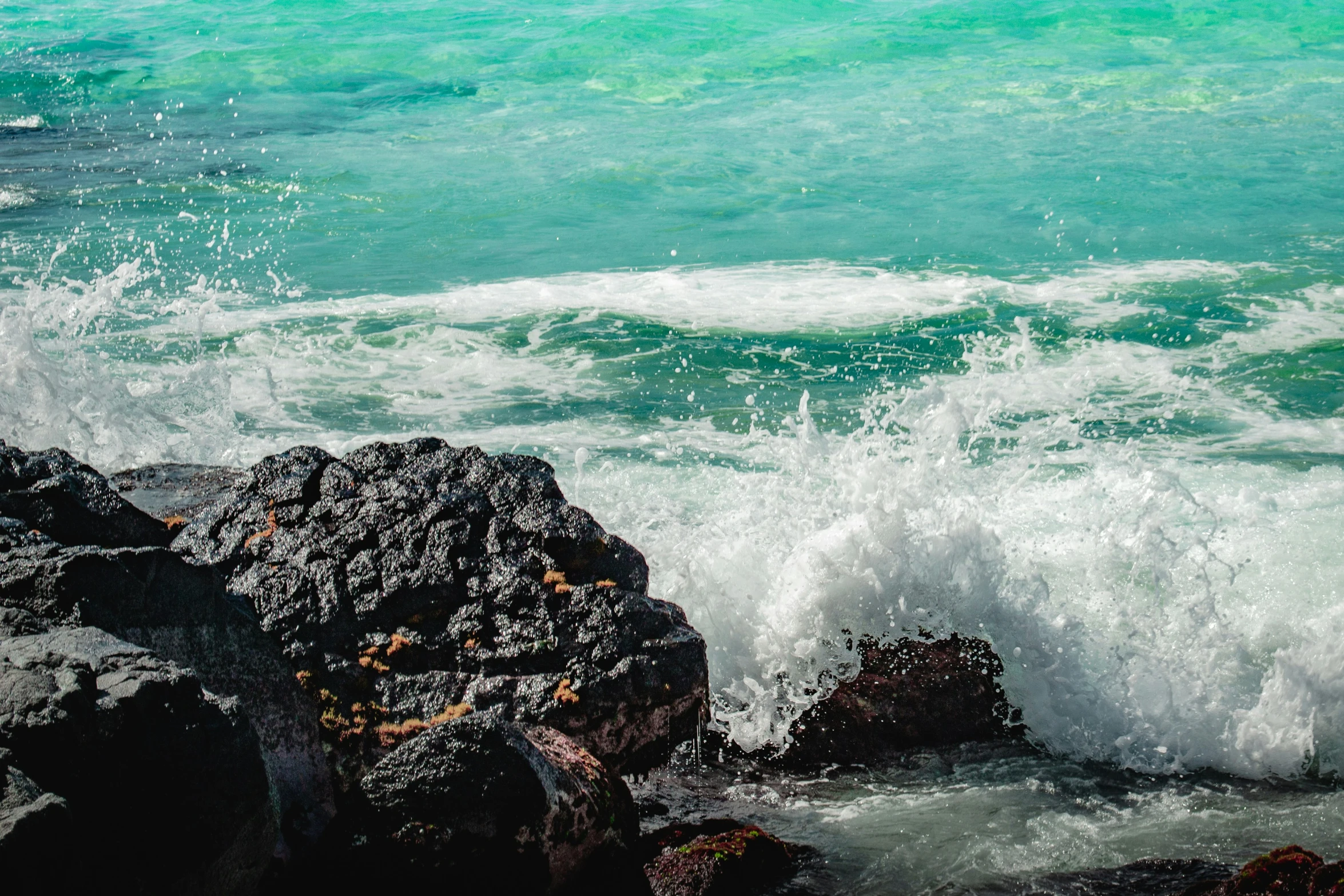 the ocean water is very clear and crystal