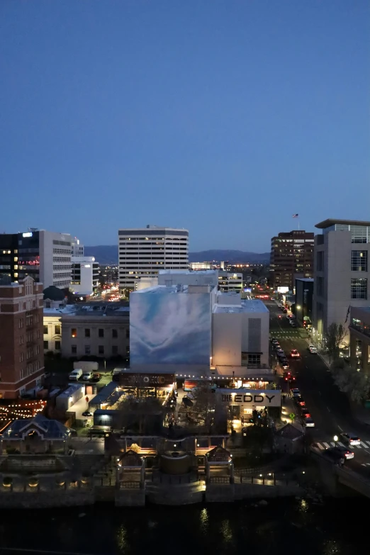 a wide angle s of a city at night