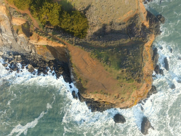 aerial view of an area called the great ocean drive