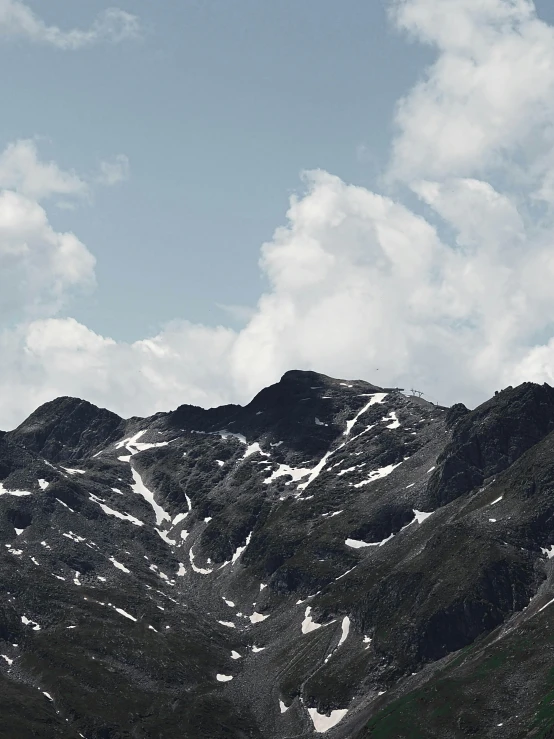 mountains under a blue sky filled with clouds