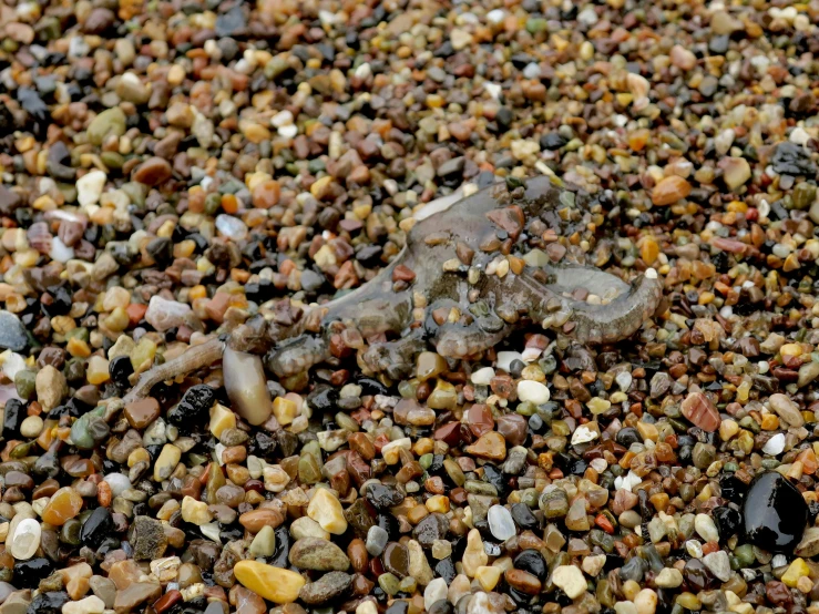 a variety of rocks and pebbles arranged in a pile