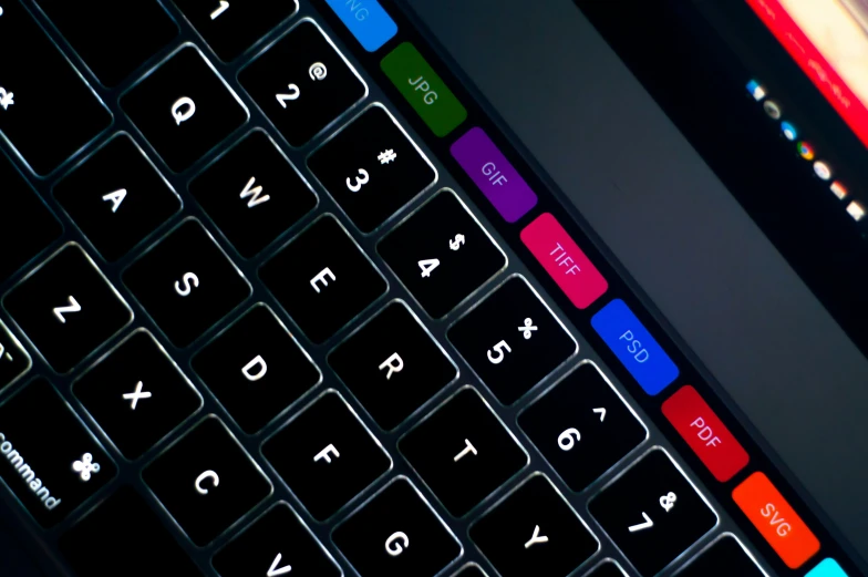 there is a keyboard with colored numbers on it