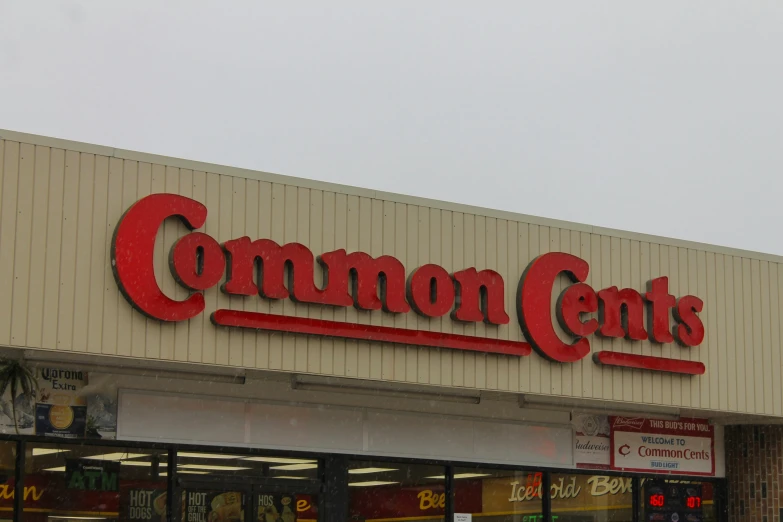 the sign on the top of a store building