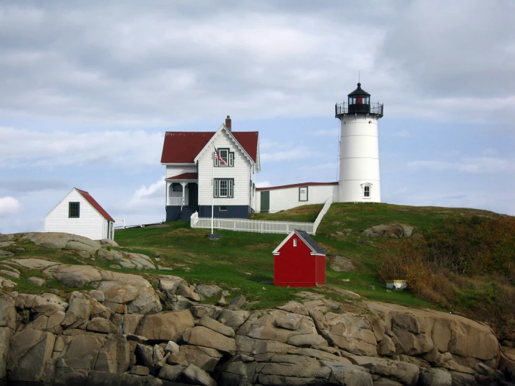 the light house is on top of the mountain