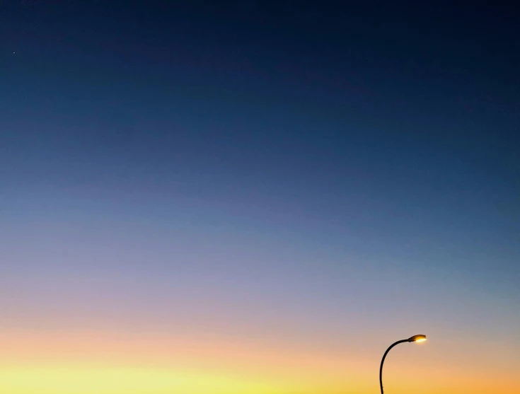 a street lamp next to a light pole with a city on it