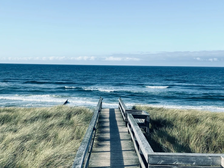 stairs leading to the beach leading to the water