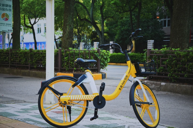 an image of a bike parked on a sidewalk