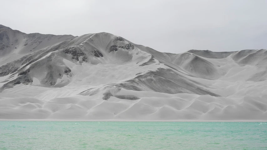 some snow mountains and a body of water