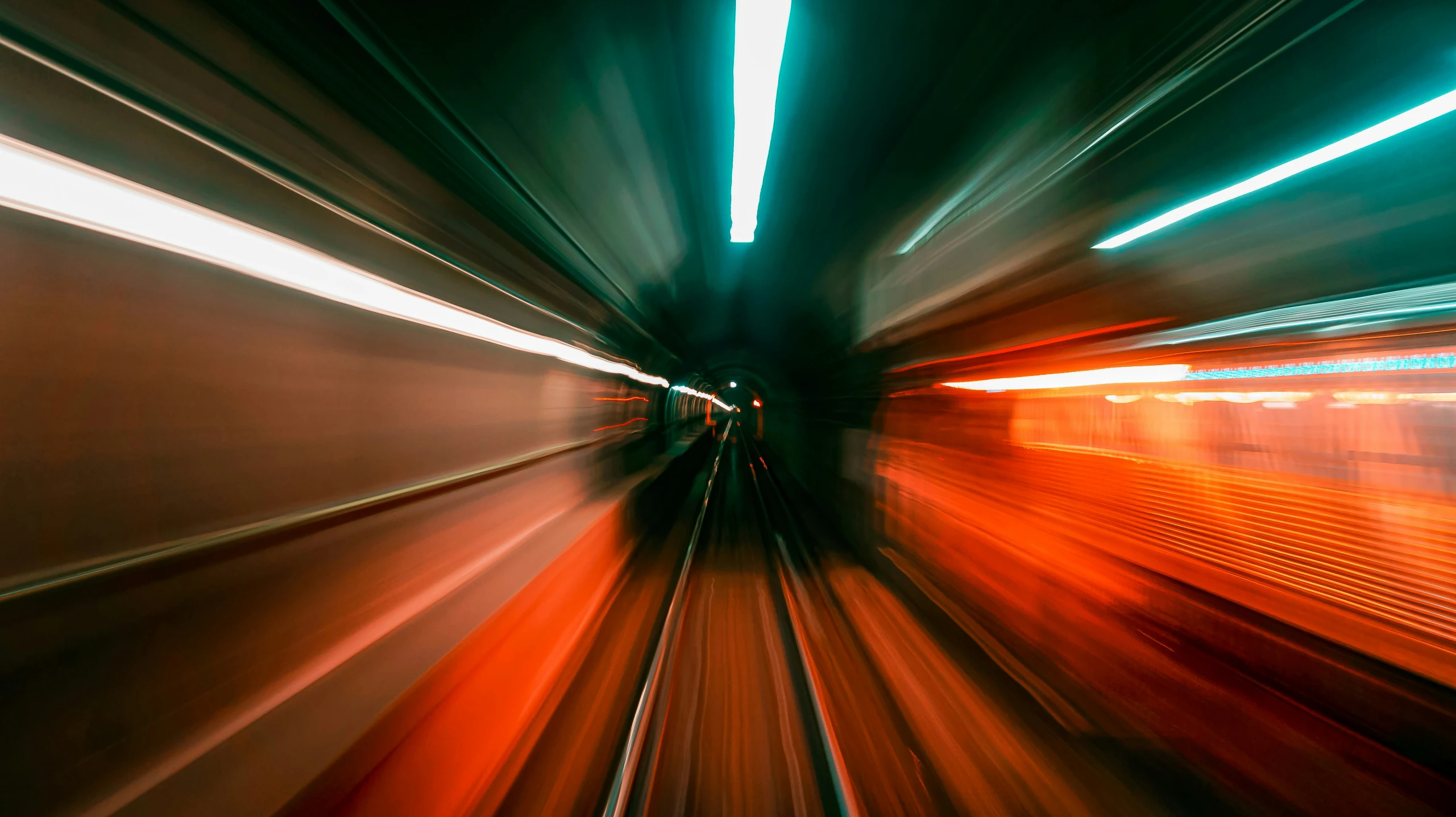 the light in this tunnel is reflecting the time and temperature