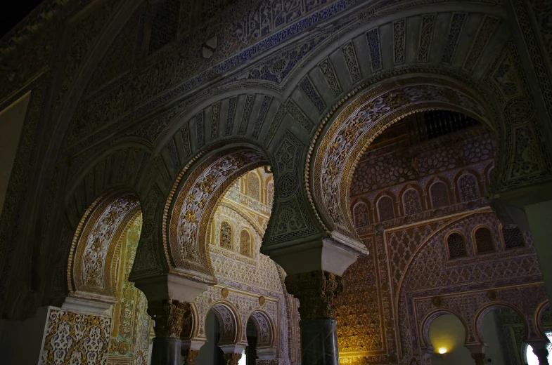 ornately designed and intricately tiled interior of a building