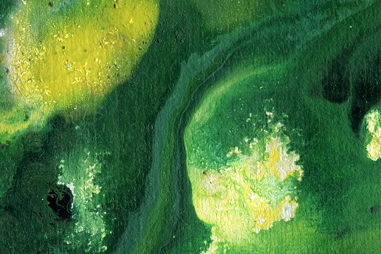 closeup view of green abstract paint