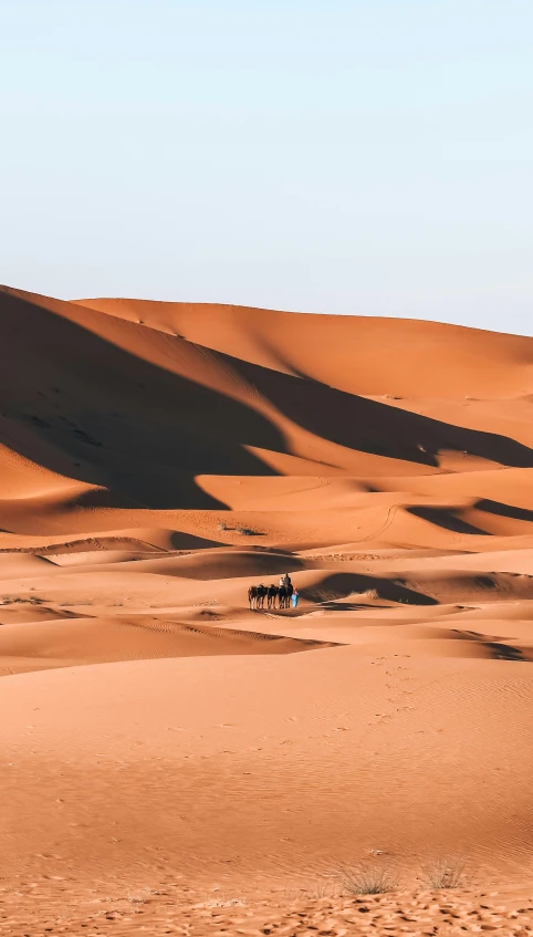 a person riding a horse in the middle of some desert