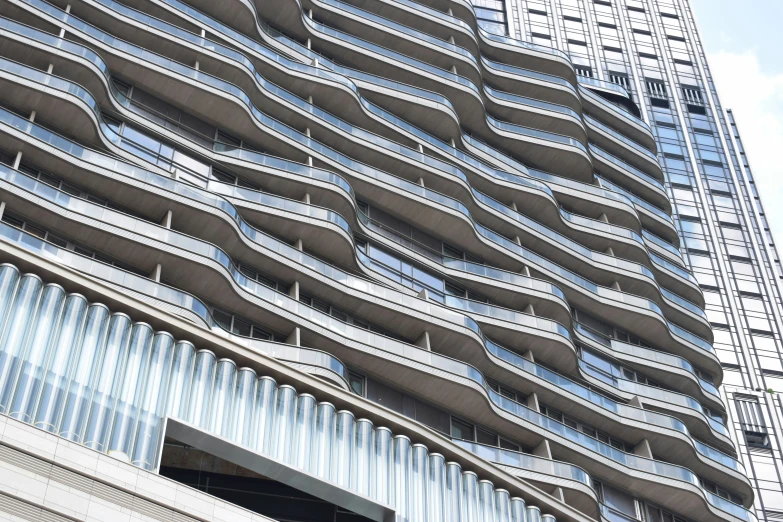 the view from a tall building, looking up