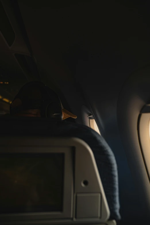 a large window sitting inside of an airplane