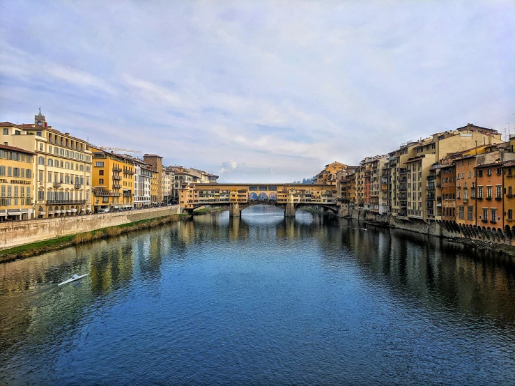 the river running through town is still blue