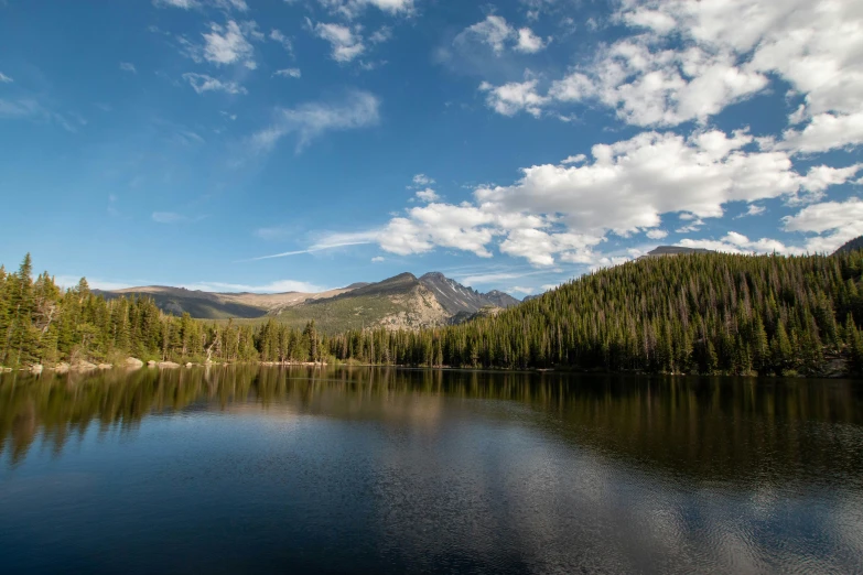 the water in this lake is surrounded by mountains