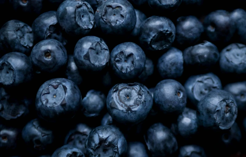 blueberries with holes in them are blue