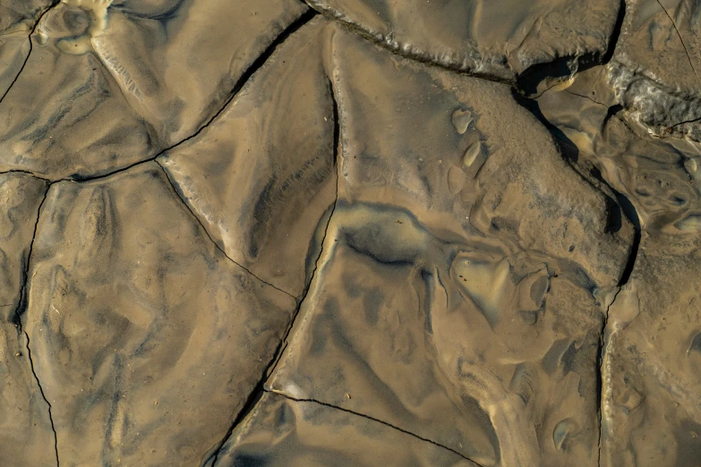 top down view of a rocky desert land