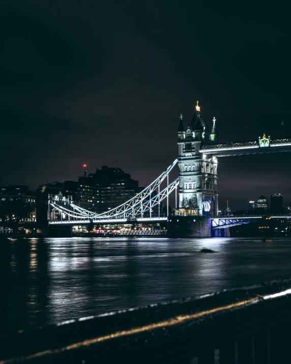 the night view of london tower bridge and river thames, england