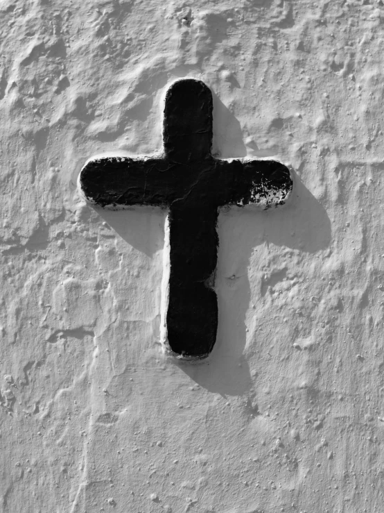 cross on a wall of a small area