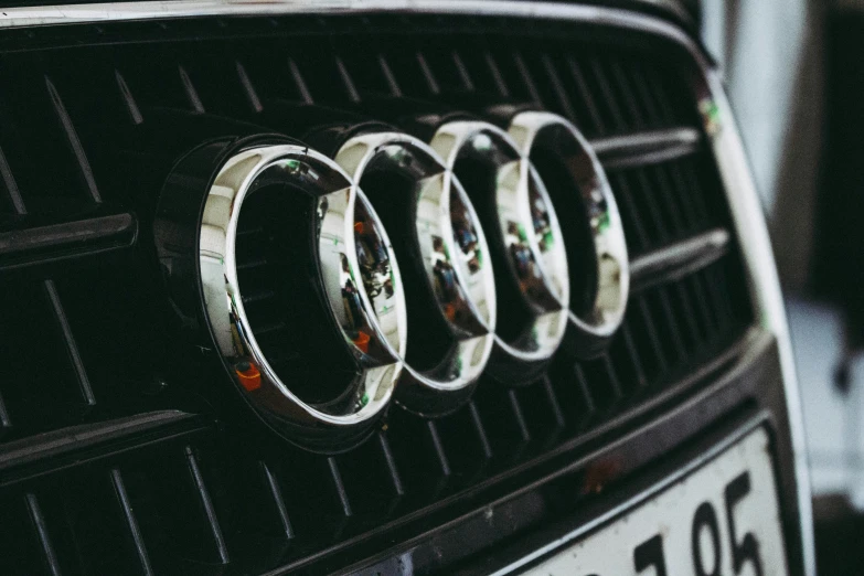 the grille and grill emblem on an audi vehicle