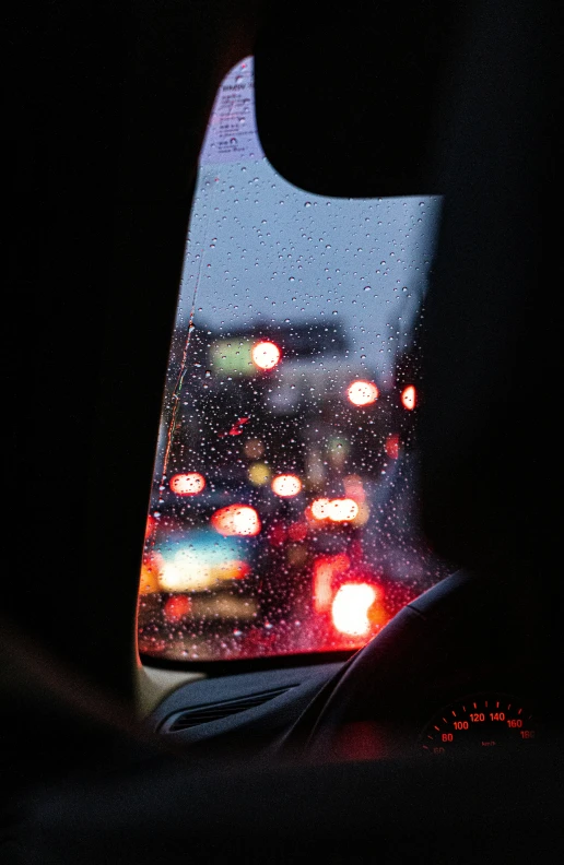 a close up of a car windshield with lots of traffic