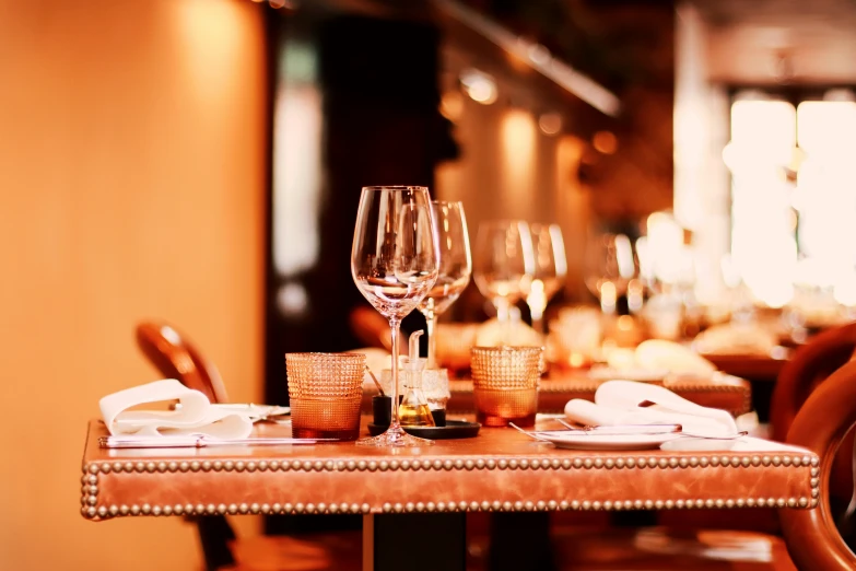 a group of glasses are sitting at a table