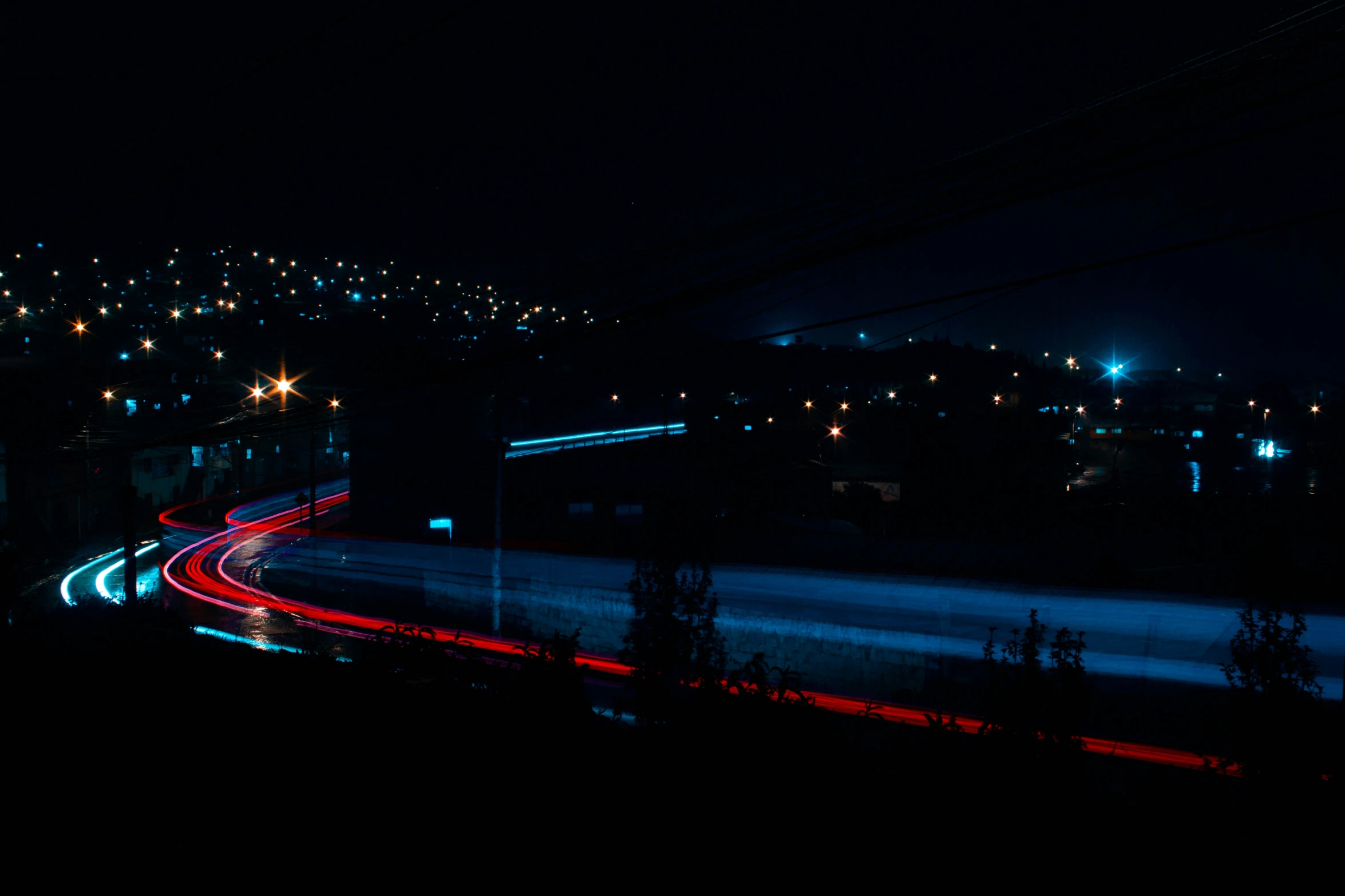 a long exposure s of a city at night