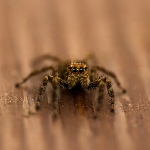 a close up view of a spider looking directly at the camera