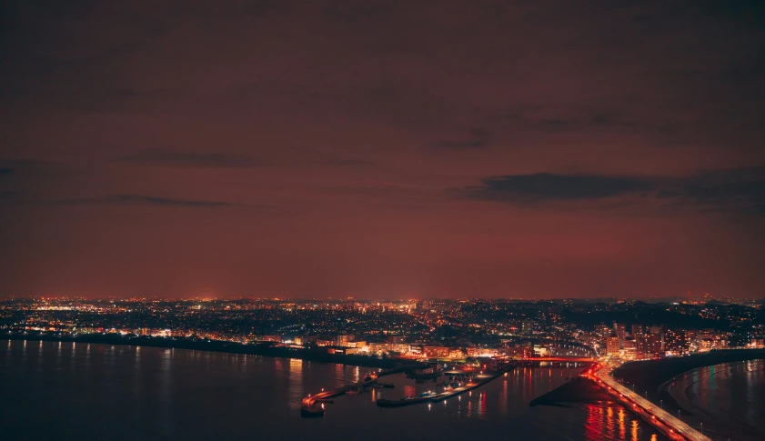 night s from top of observation deck over san francisco bay