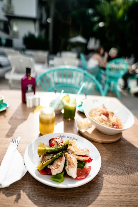 an empty plate full of food on a table