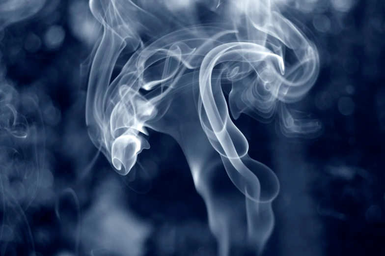 smoke on a blue background in a pograph