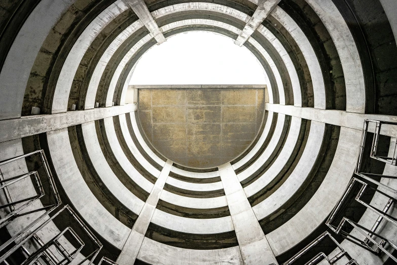 an abstract view from within a tunnel and there is a door