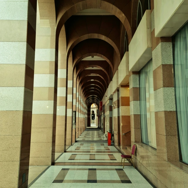 a building that has arches on each end and floor