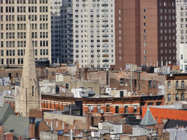 a picture of the top of the buildings in the city